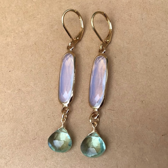 New Sundance Charm Earrings Opalite Aquamarine - Picture 12 of 12